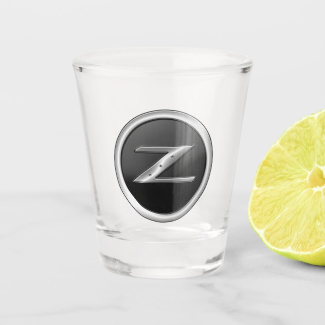 350Z Black Silver Emblem Shot Glass (Front)