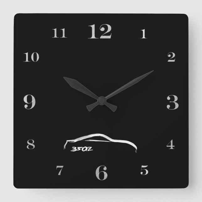 350Z white brushstroke logo Square Wall Clock (Front)