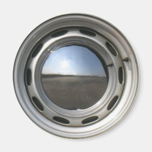 356 Classic car wheel (rim) with chrome hubcap Magnet