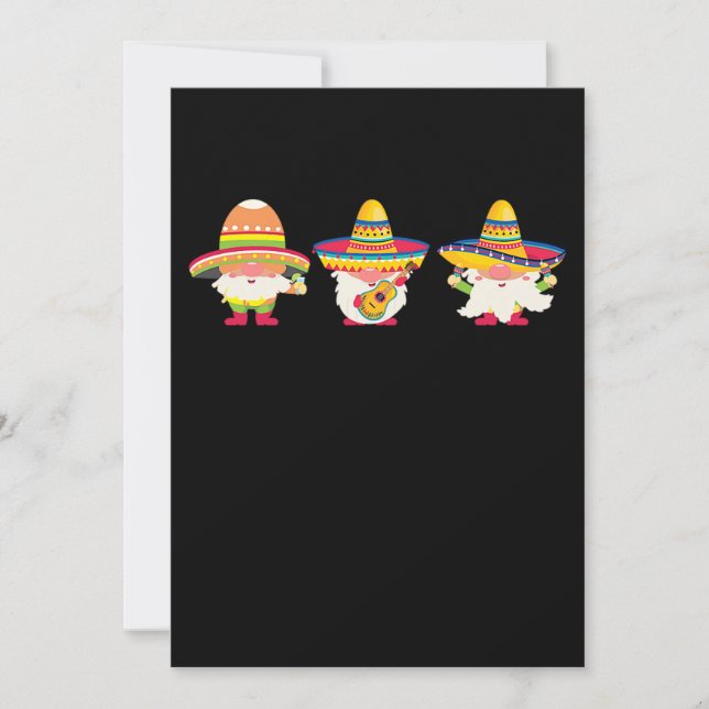 35.Cinco De Mayo Three Mexican Gnomes Graphic Gnom Save The Date (Front)