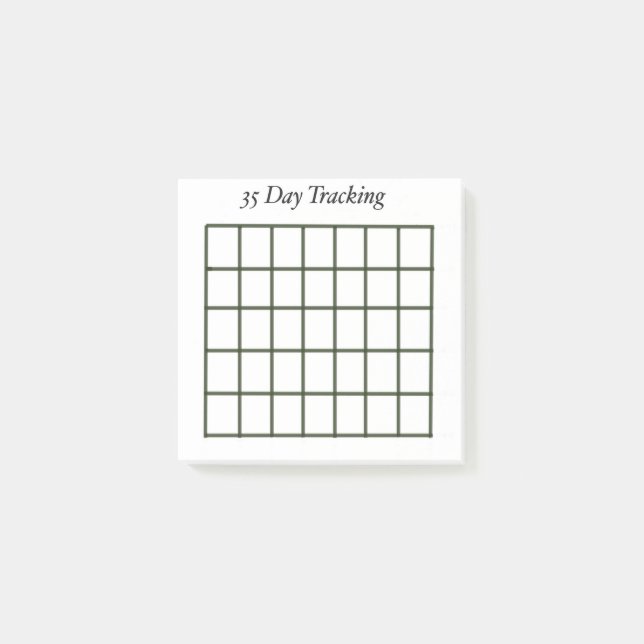 35 Day Tracker White Sticky Notes (Front)