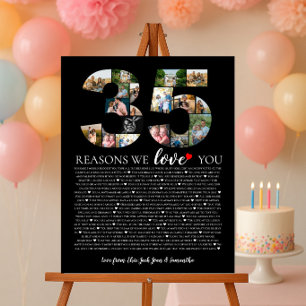 35 reasons why we love you 80th 70th birthday 60th poster