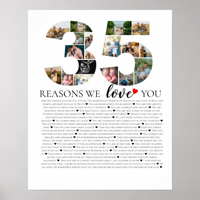 35 reasons why we love you birthday anniversary  poster (Front)
