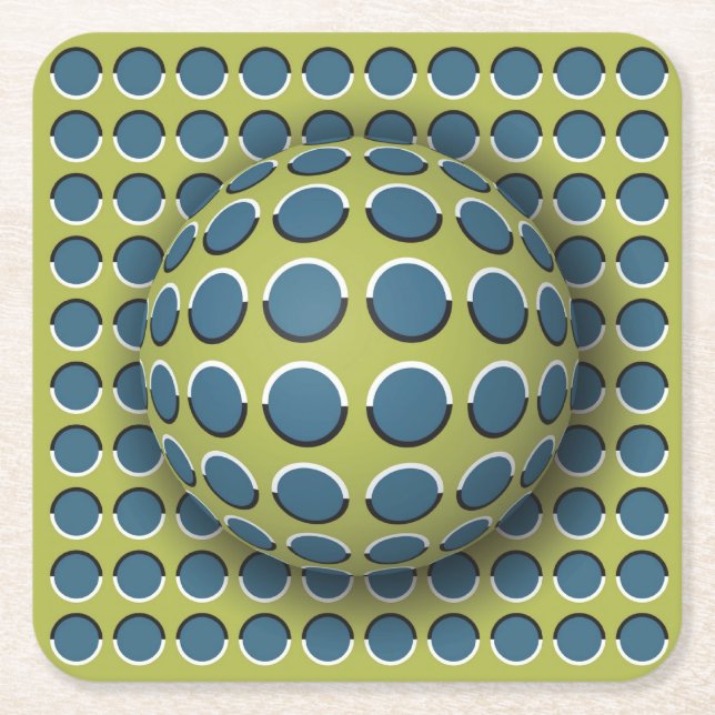 #35 VISUAL ILLUSION TALKING POINT SQUARE PAPER COASTER (Front)