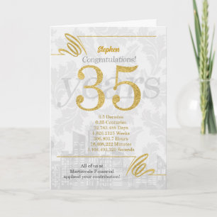 35 Year Employee Anniversary Business Elegance Card