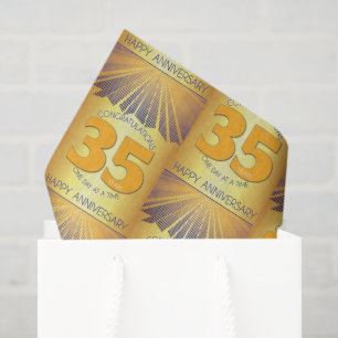 35 Year Golden Ray 12 Step Anniversary Tissue Pa Paper