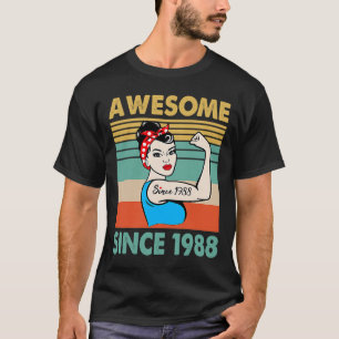 35 Year Old Awesome Since 1988 35th Birthday T-Shirt
