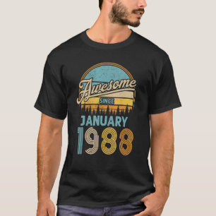 35 Year Old Awesome Since January 1988 35th Birth T-Shirt