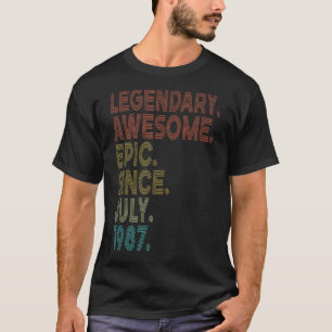 35 Year Old Awesome Since July 1987  35th Birthday T-Shirt