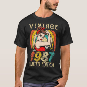 35 Year Old birthday for women Vintage 1987 Birth T-Shirt