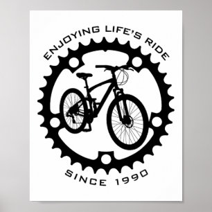 35 Year Old Mountain Biker 35th Birthday Biking Poster