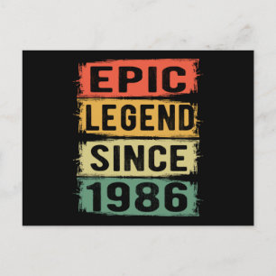 35 Years Old Bday 1986 Epic Legend 35th Birthday Postcard