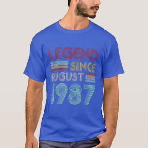 35 Years Old Gifts Legend Since August 1987th Birt T-Shirt