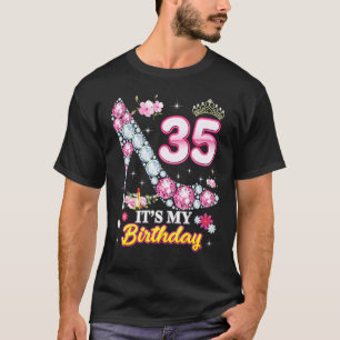 35 Years Old It's My 35th Birthday Pink Diamond Sh T-Shirt