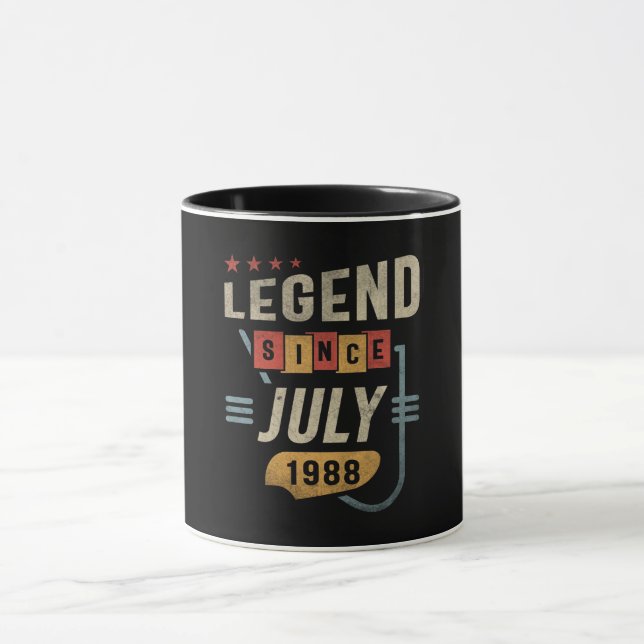 35 Years Old Legend Since July 1988 35th Birthday Mug (Center)