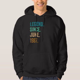 35 Years Old Legend Since June 1987 35th Birthday Hoodie