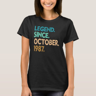 35 Years Old  Legend Since October 1987 35th Birth T-Shirt