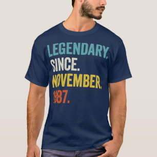 35 Years Old Legendary Since November 1987 35th Bi T-Shirt