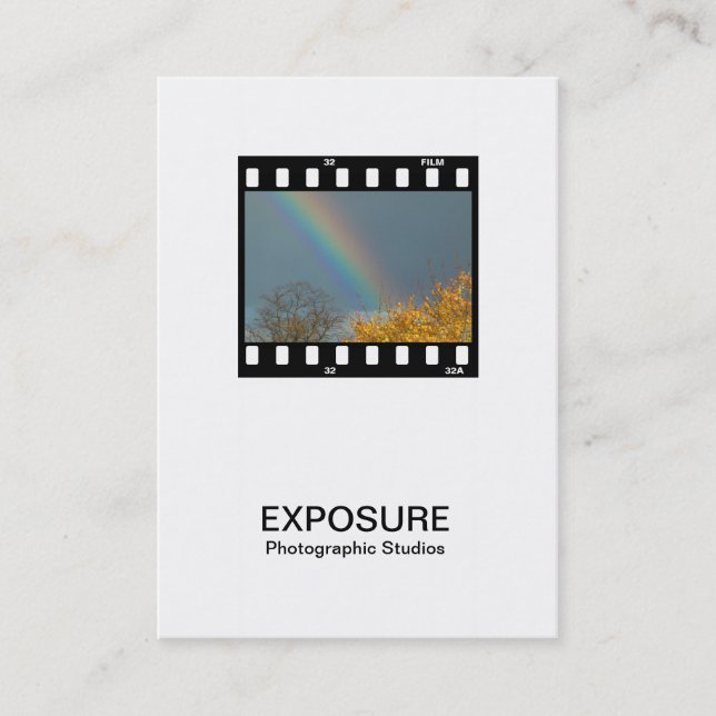 35mm Film Frame 02 - White - Rainbow Business Card (Front)