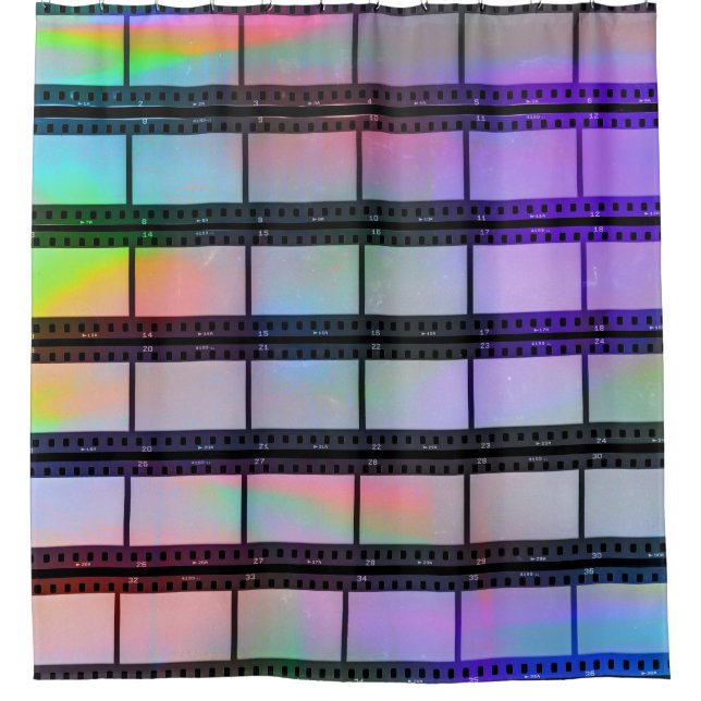 35mm Filmstrips: Scanner Light Effects Shower Curtain (Front)