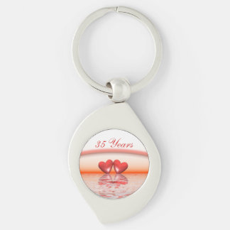 35th Anniversary Coral Hearts Key Ring