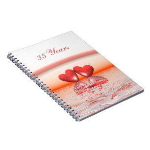 35th Anniversary Coral Hearts Notebook