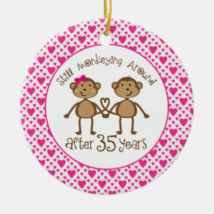 35th Anniversary Monkey Love Ornament