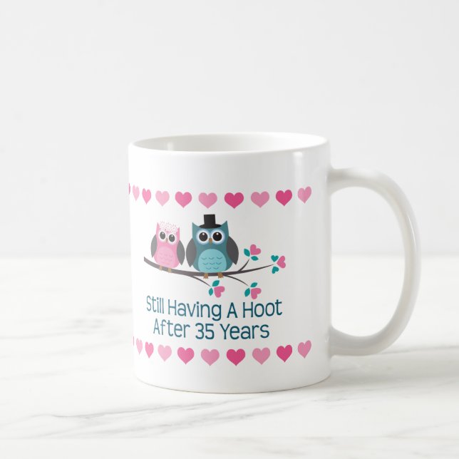 35th Anniversary Owl Couple Mug (Right)