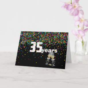 35th anniversary toast in confetti card