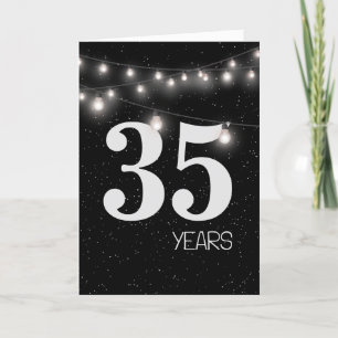 35th Anniversary with Lights and Stars  Card