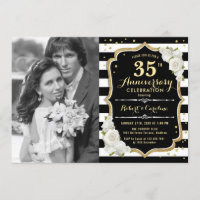 35th Anniversary with Photo - Gold Black