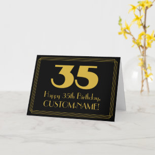 35th Birthday: Art Deco Inspired Look "35" & Name Card