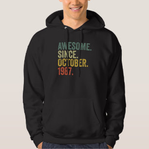 35th Birthday Awesome Since October 1987 35 Year O Hoodie
