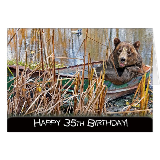 35th Birthday Bear in Boat (Front Horizontal)