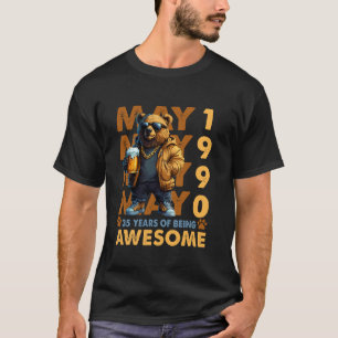 35th Birthday Bear Legends May 1990 35 Years Old F T-Shirt