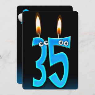 35th Birthday Candles with Eyeballs  Invitation