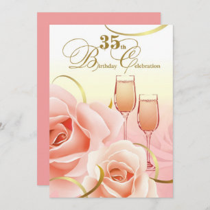 35th Birthday Celebration Custom Invitations