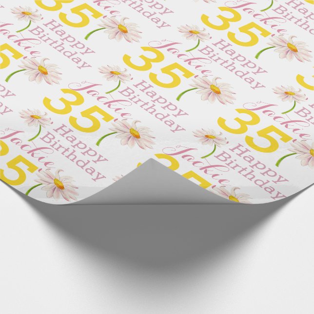 35th birthday daisy flower named gift wrap (Corner)