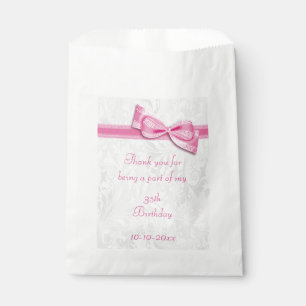 35th Birthday Damask and Faux Bow Favour Bag
