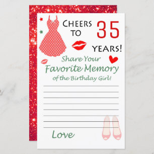 35th Birthday Favourite Memory of the Birthday Gir