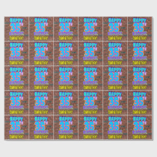 35th Birthday: Fun, Urban Graffiti Inspired Look Wrapping Paper