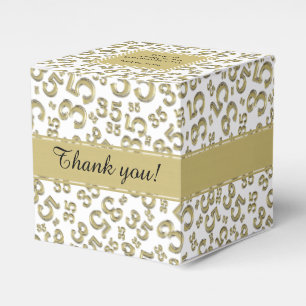 35th Birthday Gold/White collage pattern Favour Box