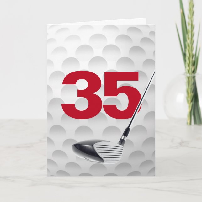 35th Birthday Golf Ball Design Card (Front)