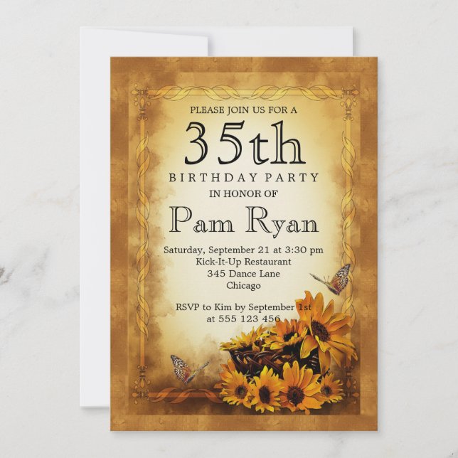 35th Birthday Invitation (Front)
