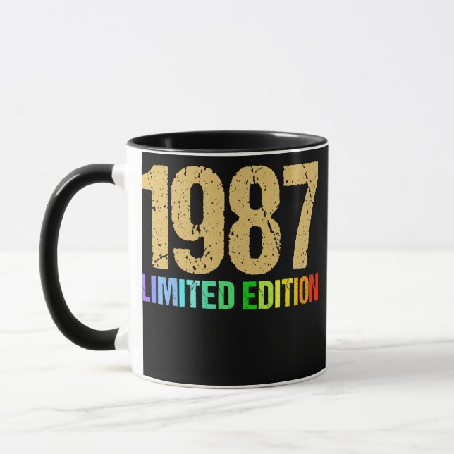 35th Birthday Ladies Mens 35 Years 1987 Funny Mug (Left)