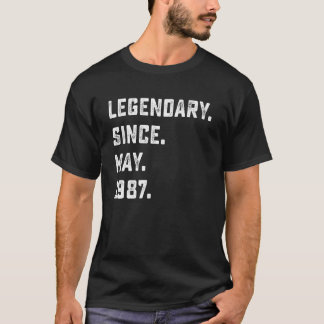 35th Birthday  Legendary Since May 1987 35 Years O T-Shirt