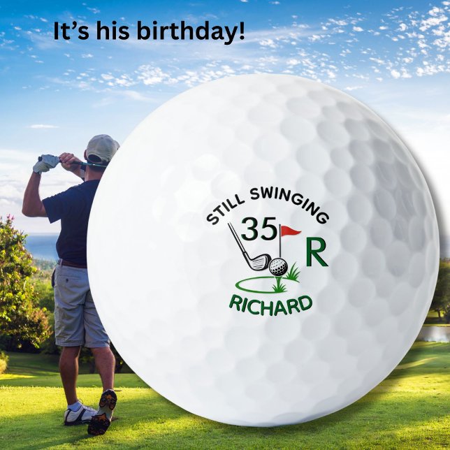 35th Birthday Men's Monogram Name Golf Balls (Creator Uploaded)