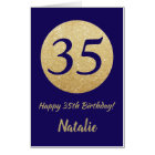 35th Birthday Navy Blue and Gold Extra Large Jumbo