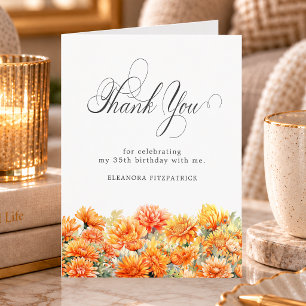 35th Birthday November Birth Month Flower Folded Thank You Card