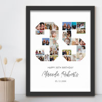 35th Birthday Number 35 Custom Photo Collage